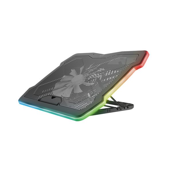 Trust Notebook Hűtő Pad - GXT1126 Aura (állítható dőlésszög; USB-ről működő ventilátor; LED; fekete) 1 Trust Notebook Hűtő Pad - GXT1126 Aura (állítható dőlésszög; USB-ről működő ventilátor; LED; fekete)