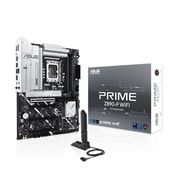 Asus Alaplap - Intel PRIME Z890-P WIFI LGA1851 (Z890, ATX, 4xDDR5 8666+MHz, 4xSATA3, 4xM.2, HDMI+DP)