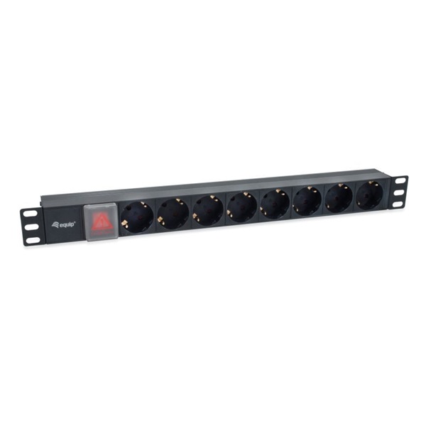 Equip Hálózati Elosztó - 333286 (C14, 8 Schuko, Rack 1U, 1,8m kábel, fekete) 1 Equip Hálózati Elosztó - 333286 (C14, 8 Schuko, Rack 1U, 1,8m kábel, fekete)