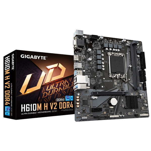 Gigabyte Alaplap - Intel H610M H V2 s1700 (H610, 2xDDR5 4800MHz, 1xGBE LAN, 4xSATA3, M.2, 8xUSB2.0, 4xUSB3.1) 1 Gigabyte Alaplap - Intel H610M H V2 s1700 (H610, 2xDDR5 4800MHz, 1xGBE LAN, 4xSATA3, M.2, 8xUSB2.0, 4xUSB3.1)