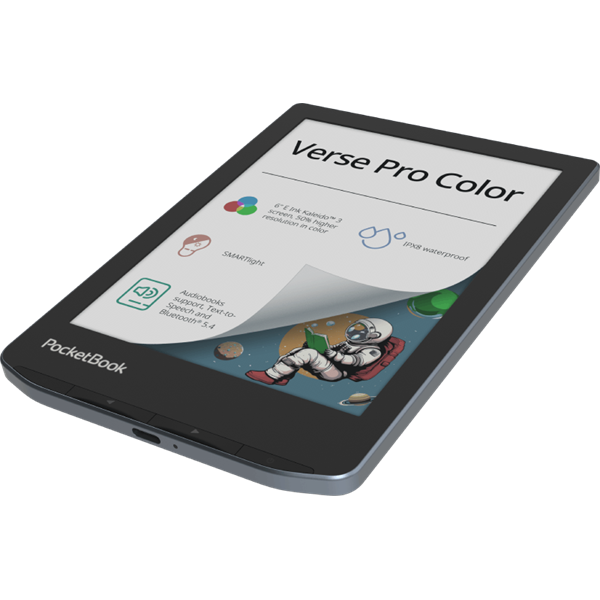 POCKETBOOK e-Reader - PB634 VERSE PRO COLOR Stormy Sea (6"E Ink Kaleido, Cpu: 1,8GHz,1GB,16GB,2100mAh, wifi,mSD, IPX8)