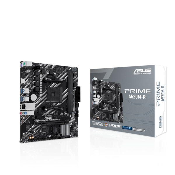 Asus Alaplap - AMD PRIME A520M-R AM4 (A520, 2xDDR4 5100MHz, 1xGBE LAN, 1xM.2, 4xSATA3, HDMI)