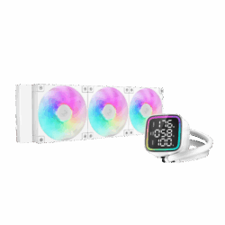 DeepCool CPU Water Cooler - LD360 WH (max 21dB; max. 122,39 m3/h; 3x12cm, LED kijelző, fehér)