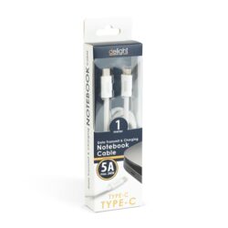 Delight kábel - Type-C - Type-C töltőkábel - adatkábel 5 A - 240 W, 1m, fehér