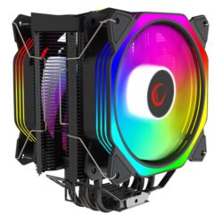 Rampage CPU Cooler - OCTAGON C60 (max 40dB, 96,84 m3/h, 4 pin csatlakozó, 2x12cm, A-RGB, LED, fekete)