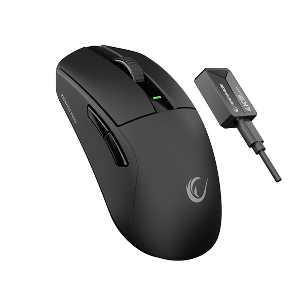 Rampage Vezeték Nélküli Egér - ZENITH PRO (Pixart PAW3395, BT/Wired/4G, NORDIC 52833, 26000 DPI, 300mAh, 6 gomb, RGB)