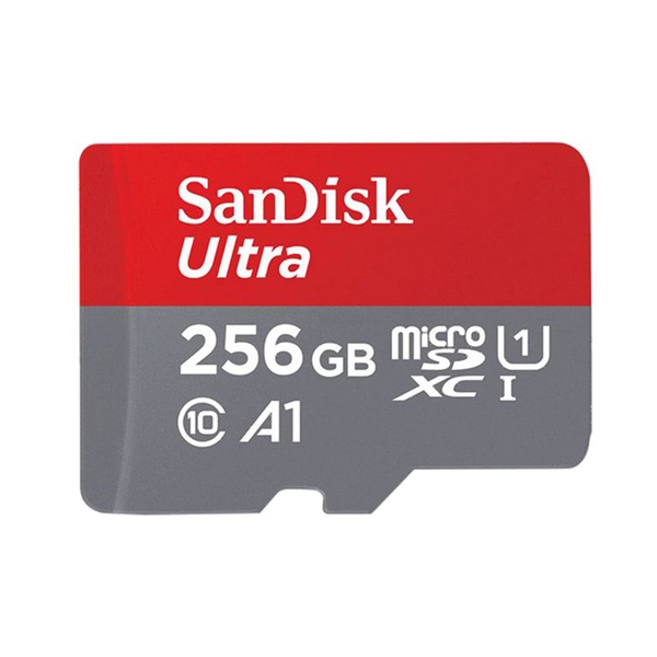 SanDisk MicroSD kártya - 256GB Ultra Android (140MB/s, Class 10 UHS-I, A1) + adapter 1 SanDisk MicroSD kártya - 256GB Ultra Android (140MB/s, Class 10 UHS-I, A1) + adapter