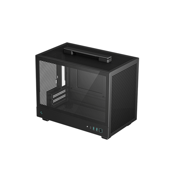 DeepCool Számítógépház - CH160 (fekete, Mini-ITX, 2xUSB3.0, Type-C, fekete)