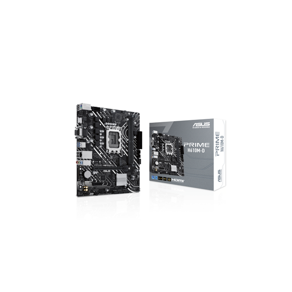 Asus Alaplap - Intel PRIME H610M-D (H610, 2xDDR5 5600MHz, 1Gb LAN, 4xSATA3, 1xM.2, HDMI+VGA)