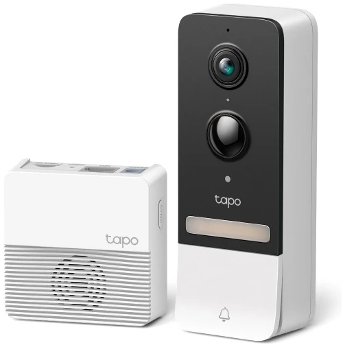 TP-Link Vezeték nélküli IP video kaputelefon szett - Tapo D230S1 (5MP, 160°; IP64, SD, audio; H.264;  6700mAh akku)