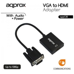 APPROX Átalakító - VGA to HDMI Adapter + audio input