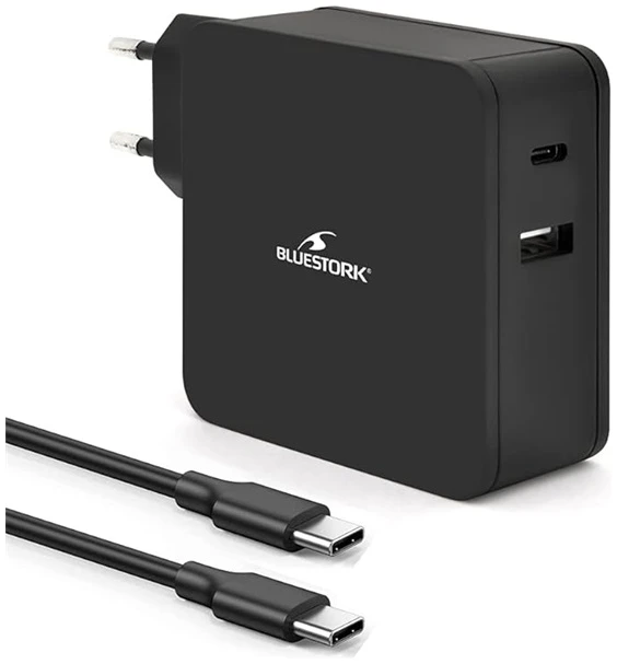 Bluestork Hálózati töltő - PW-NB-65-C (USB-C, USB-A, 65W, 1.8m kábel, Fekete) 1 Bluestork Hálózati töltő - PW-NB-65-C (USB-C, USB-A, 65W, 1.8m kábel, Fekete)