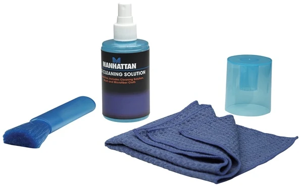 Manhattan LCD tisztító - Kit, Alkohol Mentes, Tisztító kendővel, ecsettel 200ml