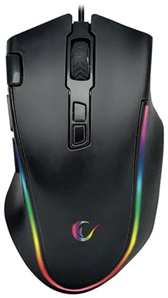 Rampage Egér Gamer - SMX-G72 GREEDY RGB (4800DPI, 8 gomb, makro, RGB LED, 1,7M kábel, fekete)