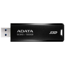 ADATA Külső SSD 500GB - SC610 (USB 3.2 Gen.2, R/W: 550/500 MB/s, USB Stick, fekete)