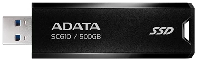 ADATA Külső SSD 500GB - SC610 (USB 3.2 Gen.2, R/W: 550/500 MB/s, USB Stick, fekete)