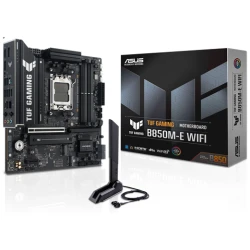 Asus Alaplap - AMD TUF GAMING B850M-E WIFI AM5 (B850, MicroATX, 4xDDR5 8000+MHz, 4xSATA3, 3x M.2, HDMI+2xDP)