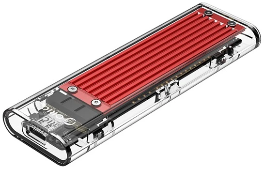 Orico Külső M.2 ház - TCM2-C3-RD/18/ (USB-C 3.1 -> M.2 NVMe, Max.: 2TB, 10 Gbps, piros)
