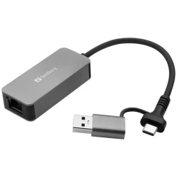 Sandberg Kábel Átalakító - USB-C/A 2.5 GbE RJ45 Adapter