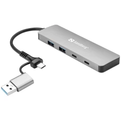 Sandberg USB Hub - USB-C/A to 2xUSB-A+2xUSB-C Hub