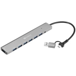 Sandberg USB Hub - USB-C/A to 7 x USB 3.0 Hub