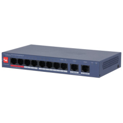 Dahua switch PoE - CS4010-8ET2GT-110 (Cloud menedzsment; 8x 10/100 Mbps PoE + 2x 10/100/1000 Mbps port, 110W)