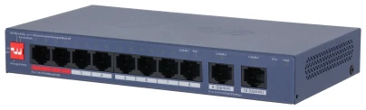 Dahua switch PoE - CS4010-8ET2GT-110 (Cloud menedzsment; 8x 10/100 Mbps PoE + 2x 10/100/1000 Mbps port, 110W)