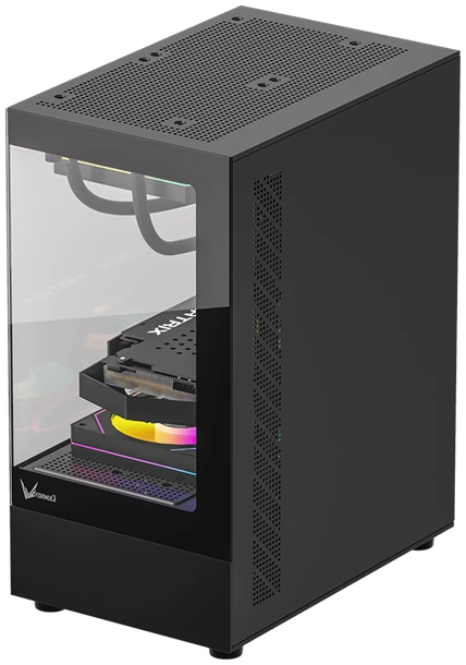 Formula Számítógépház - Crystal Z1CM Black (fekete, ablakos, mATX, 1xUSB3.0, 1xType-C)