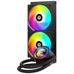 ID-Cooling CPU Water Cooler - FX240 LCD (27,2dB; max. 98,54 m3/h; 2x12cm, A-RGB, fekete)