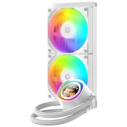 ID-Cooling CPU Water Cooler - FX240 LCD WHITE (27,2dB; max. 98,54 m3/h; 2x12cm, A-RGB, fehér)