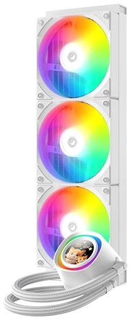 ID-Cooling CPU Water Cooler - FX360 LCD WHITE (27.2dB; max.98,54 m3/h; 3x12cm, A-RGB, fehér)