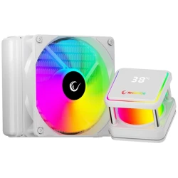 Rampage CPU Water Cooler - INFINITE V120 (Mágneses kijelző, 36,9dB max., 98,54 m3/h; 12cm, A-RGB LED, fehér)
