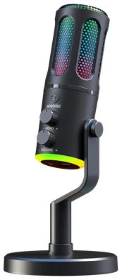 The G-Lab Mikrofon - K-MIC-NEON (3.5mm Jack csatlakozó, RGB, DUAL-CHANNEL CARDIOID, ENC, fekete)