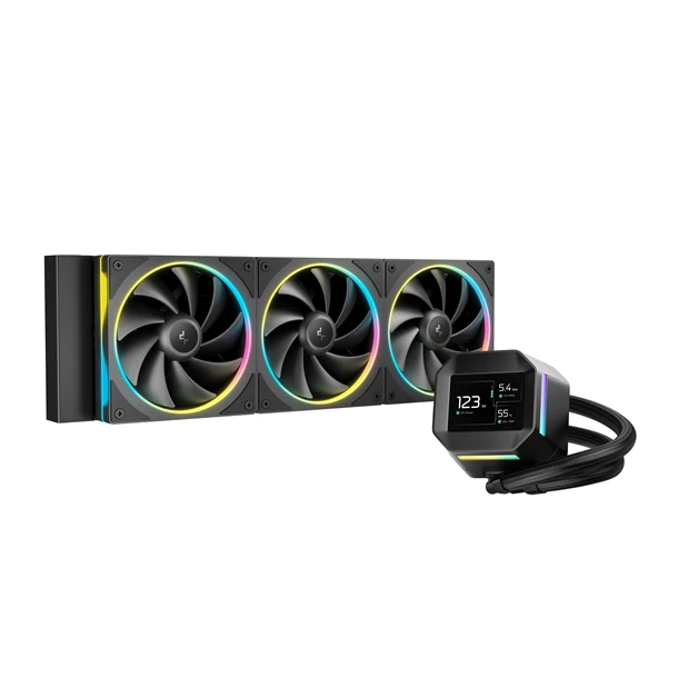 DeepCool CPU Water Cooler - LM360 (max 36,07dB; max. 122,52 m3/h; 3x12cm, LED kijelző, fekete) 1 DeepCool CPU Water Cooler - LM360 (max 36,07dB; max. 122,52 m3/h; 3x12cm, LED kijelző, fekete)
