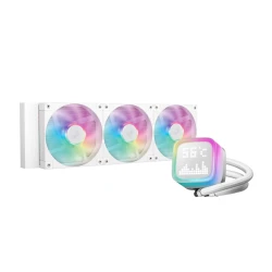 DeepCool CPU Water Cooler - LP360 WH (max 21dB; max. 122,39 m3/h; 3x12cm, LED kijelző, fehér)