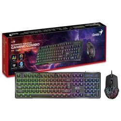 Genius Billentyűzet - Scorpion KM-GX3 (Vezetékes gamer billentyű + egér , USB, RGB, fekete)