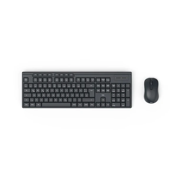 Hama Billentyűzet/Optikai Egér Szett - 173056 WKM-200 (vezeték nélküli, 1600 DPI, HU, fekete)