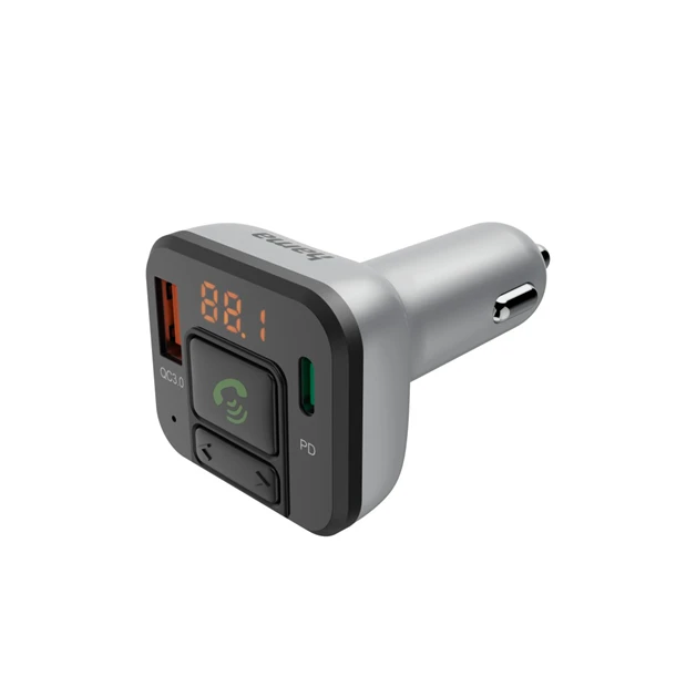 Hama FM Transzmitter - 14169 (szivargyújtós, USB-C, Micro SD, BT, QC 3.0/PD)