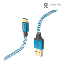 Hama Kábel - 201558 Reflective (USB-C/USB-A, USB 2.0, 1,5m, kék)