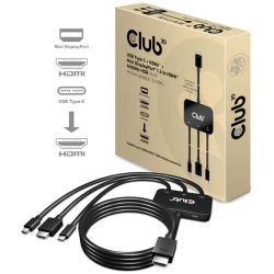Club 3D Átalakító - CAC-1630 (USB-C + HDMI + MiniDisplayport to HDMI 4K60Hz, M/M, 32AVG)