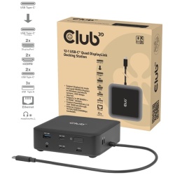 Club 3D Notebook Dokkoló - CSV-2542 (USB-C to 2x Displayport 8K60Hz + 2x HDMI™ 4K60Hz PD3.0 100Watt Ethernet 2.5G)
