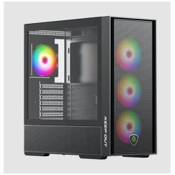 KEEP OUT Számítógépház - XC-805 MESH (fekete, ablakos, 6x12cm ARGB venti, microATX, 2xUSB2.0, 2xUSB3.0)
