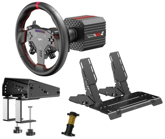 PXN csomag - VD4 PC Szimulátor szett (Direct Drive, VD4 bázis + WAS kormány + PD HM pedál, Z8 bilincs, fekete)