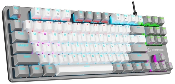 Rampage Billentyűzet - SNUG K14 Black US (Vezetékes, Mechanikus, Blue switch, angol, fekete, RGB LED)