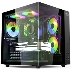 Spirit of Gamer Számítógépház - BANDIT GT (fekete, ablakos, 3x12cm ventilátor, alsó táp, ATX, 1x USB-C, 3x USB-A)