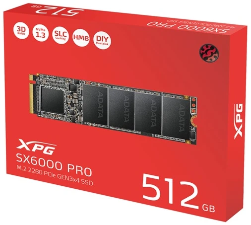 ADATA SSD - 512GB XPG SX6000 Pro (3D, M.2 PCIe Gen 3x4, r:2100 MB/s, w:1500 MB/s)
