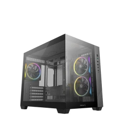 DeepCool Számítógépház - CG330 3F (fekete, ablakos, 3x12cm A-RGB, BTF, mATX, 2xUSB3.0, 1xUSB2.0)