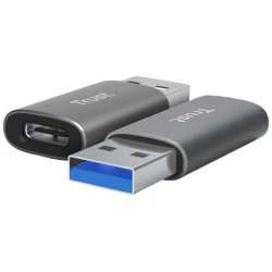 Trust Átalakító - Calyx (szürke, aluminium, USB-A apa / USB-C anya)