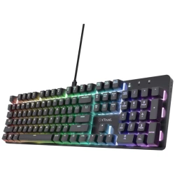 Trust Billentyűzet Gamer - GXT871 Zora (Mechanikus, Huano switch; RGB LED háttérvilágítás; USB; fekete; magyar)
