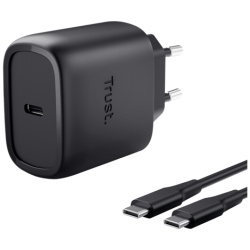 Trust Telefon töltő - Maxo (45W; USB-C; + 2m kábel; fekete)